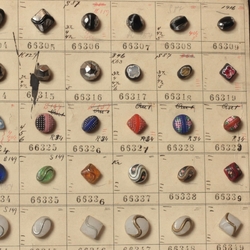 1916 Sample card (149) Czech antique glass buttons lampwork gilt lustre