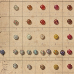 1925 Sample card (164) Czech antique dimi small glass buttons