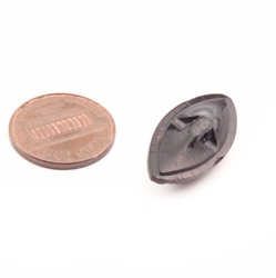 Vintage Art Deco Czech oval navette faceted black glass button 26mm