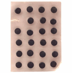 Card (23) 12mm Czech vintage black bumpy glass buttons