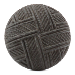 Czech vintage Art Deco imitation fabric black glass button 18mm