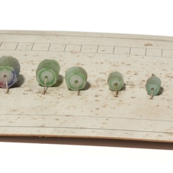  Vintage Czech 1930's sample card satin atlas bicolor faceted glass beads