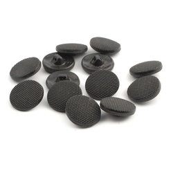 Czech vintage gloss black round glass buttons 18mm Lot 16