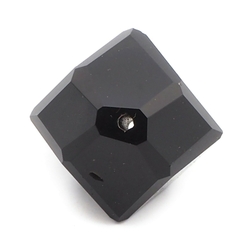 Large Swarovski antique hand faceted jet black oval glass bead 25mm