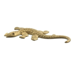 Vintage press stamped gold tone metal lizard pin brooch finding