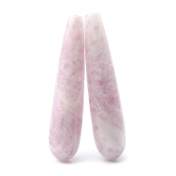 Lot (2) 33mm antique Czech lampwork lilac marbled earring headpin glass beads