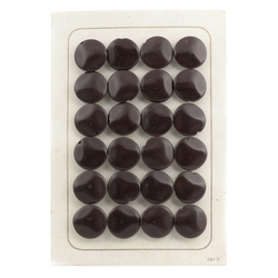 Card (24) Czech Vintage 1930's dark brown black depression glass buttons 18mm
