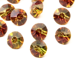 Lot (26) rare Czech antique honey topaz bicolor glass rhinestones 9mm