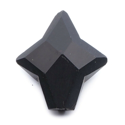 Czech antique star faceted black glass hatpin or pendant glass bead 22mm