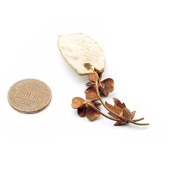 Czech Vintage Deco lucky clover flower pin brooch element jewelry finding