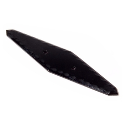 Antique Czech fluted rhomboid black glass jewelry making pin brooch element