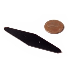 Antique Czech fluted rhomboid black glass jewelry making pin brooch element