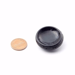Czech antique iridescent imitation fabric black 2 hole connector glass bead 32mm