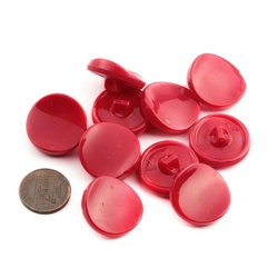 Lot (10) 23mm Czech Vintage concave red glass buttons