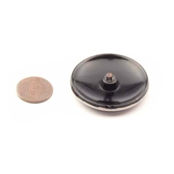 Antique Victorian Czech floral lacy style silvered black glass button 40mm