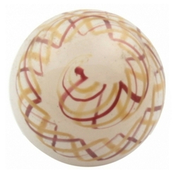 Antique Czech helix spiral striped opaline white glass button 13mm