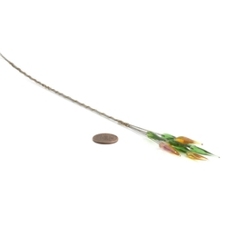 Lot (10) Czech lampwork glass topaz clear spear flower headpin stem beads