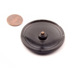 Large antique Victorian Czech floral lacy style Paisley black glass button 50mm