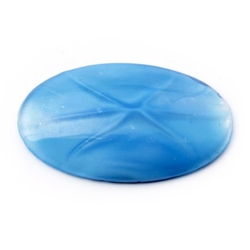 Large vintage Deco Czech blue satin star oval glass cabochon 37x21mm