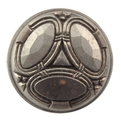 Large Antique Art Deco Czech steel geometric button impression die master hub