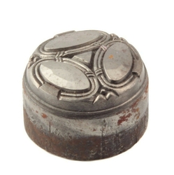 Large Antique Art Deco Czech steel geometric button impression die master hub