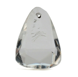 Czech antique hand cut crystal clear triangle faceted pendant glass bead 21mm