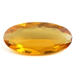 Large antique Czech hand cut golden amber oval faceted glass rhinestone 40x19mm