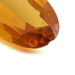 Large antique Czech hand cut golden amber oval faceted glass rhinestone 40x19mm