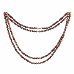 Vintage necklace Czech brown marble glass beads