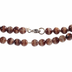 Vintage necklace Czech brown marble glass beads