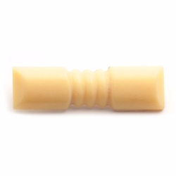 German Art Deco galalith yellow plastic carved geometric ribbed pin brooch