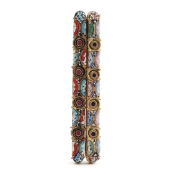 Lot (2) antique Italian Micro Mosaic Millefiori glass jewelry elements 58x5mm
