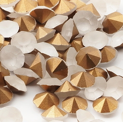 Lot (120) Czech vintage foiled round frost crystal glass rhinestones 8mm
