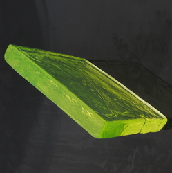 Czech square uranium glass block design decor craft lampwork art installation