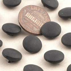 Card (24) vintage Czech matte black dimi small glass buttons 11mm