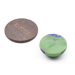 Czech vintage millefiori green round glass cabochon 15mm