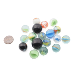 Lot (18) antique vintage German glass marbles toys 