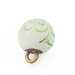 Antique Czech swirl opaline micro lampwork ball glass button 12mm