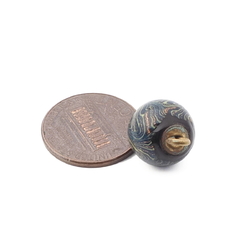 Antique Czech multicolor abstract micro lampwork ball glass button 12mm