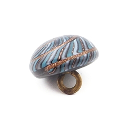 Antique Czech aventurine gold multicolor spiral micro lampwork glass button 14mm