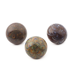 Lot (3) Antique Czech millefiori cane micro lampwork glass buttons