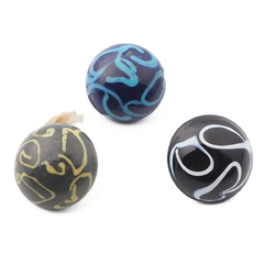 Lot (3) Antique Czech swirl marble micro lampwork glass buttons