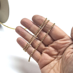 Crystal MC Chaton gold plated jewelry Rhinestone cup chain Preciosa ss6.5, 2.2 meter