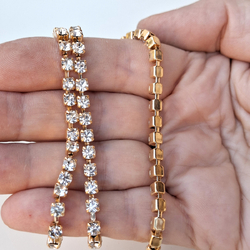 Crystal MC Chaton gilded jewelry Rhinestone cup chain Preciosa ss17, 1 meter
