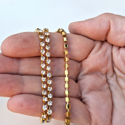 Crystal MC Chaton gilded jewelry Rhinestone cup chain Preciosa ss12, 1 meter