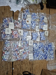 Lot (27) Czech retro Vintage swirl glass marbles 