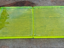 Two glass blocks slabs art installation