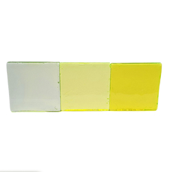 Czech square uranium glass block slab design decor craft lampwork art installation - kopie