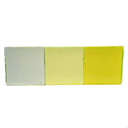 Czech square uranium glass block slab design decor craft lampwork art installation - kopie
