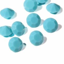 Lot (98) ss34 Czech vintage opaque pale blue faceted glass rhinestones